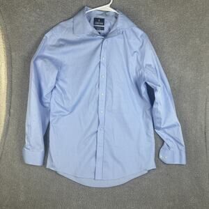Stafford Shirt Mens 15.5 34-35 Light Blue Non Iron Pinpoint Oxford Regular Fit